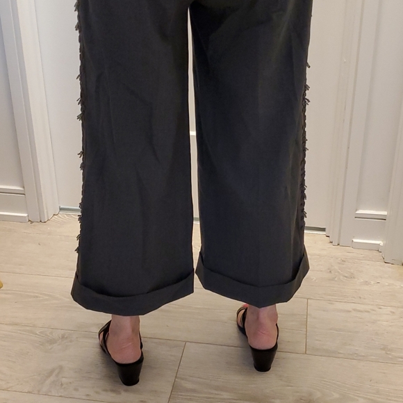 NEW Robert Rodriguez Wide-Legged Crop Capri Pants Beaded Straight Leg Detail - Picture 5 of 13